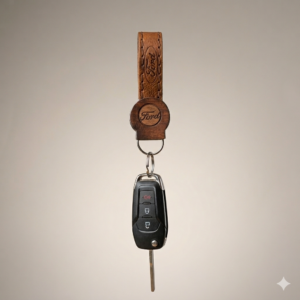 custom car engraved wooden/leather lanyard